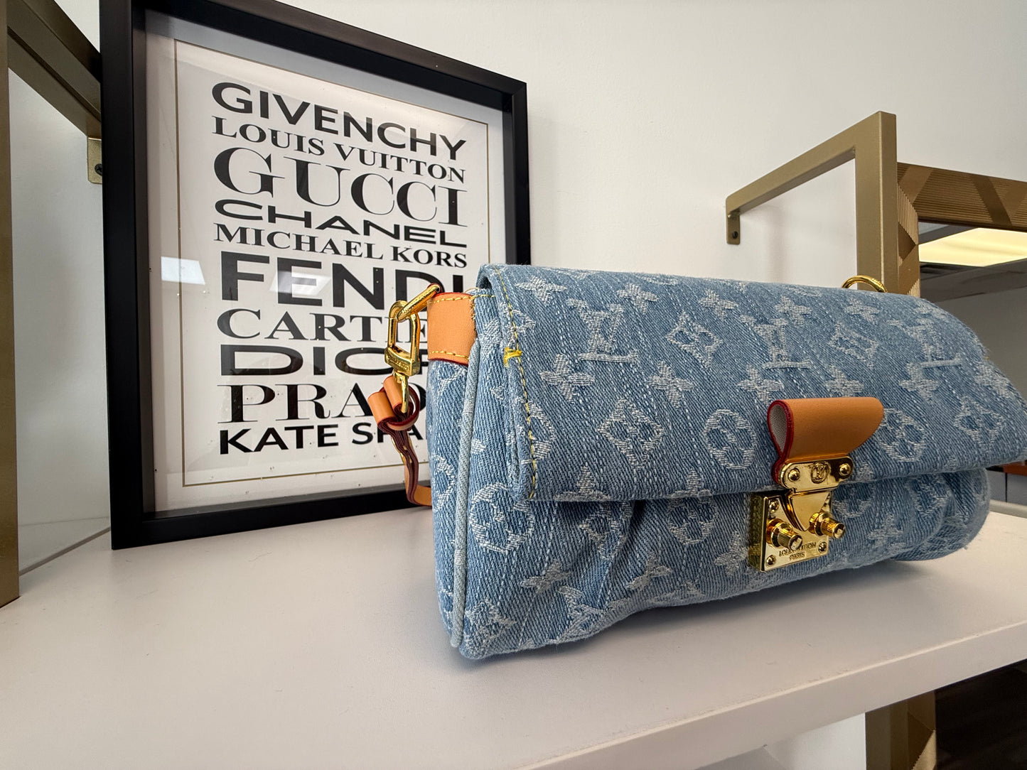 LV Light Blue Denim Bag