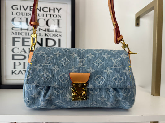 LV Light Blue Denim Bag