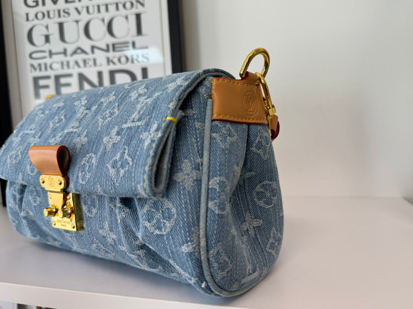 LV Light Blue Denim Bag