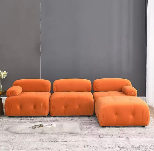 93” Minimalist Sectional Sofa Cloud Couches For Living Room, Modern L Shaped Sofa For Bedroom Apartment And Office